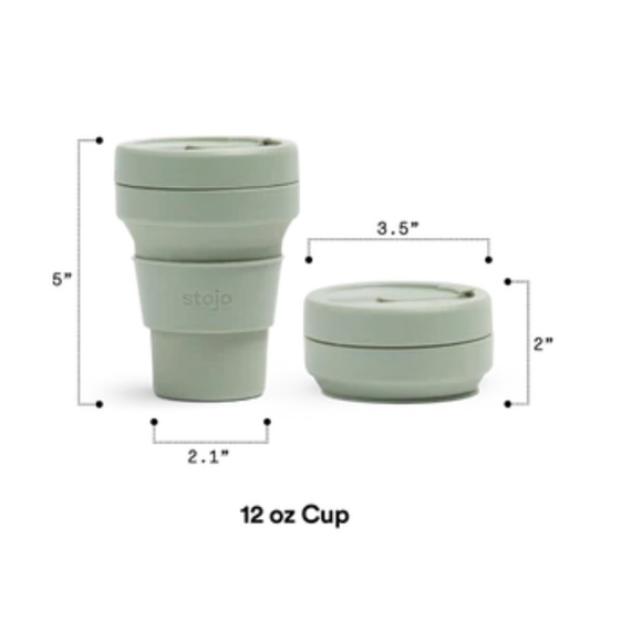 🆕 Stojo Collapsible Cup with 4 Reusable Straws Burgundy Plum Magenta Dusty Rose - Picture 15 of 16